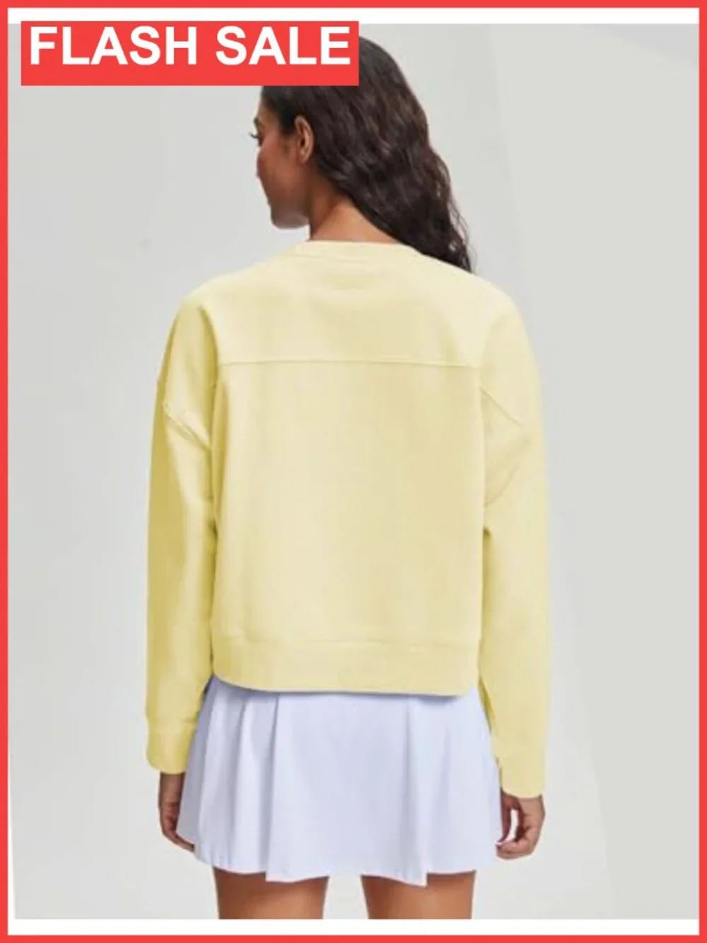 Stelle Women's Cropped Crewneck Sweatshirt Relaxed Fit Pullover Long Sleeve